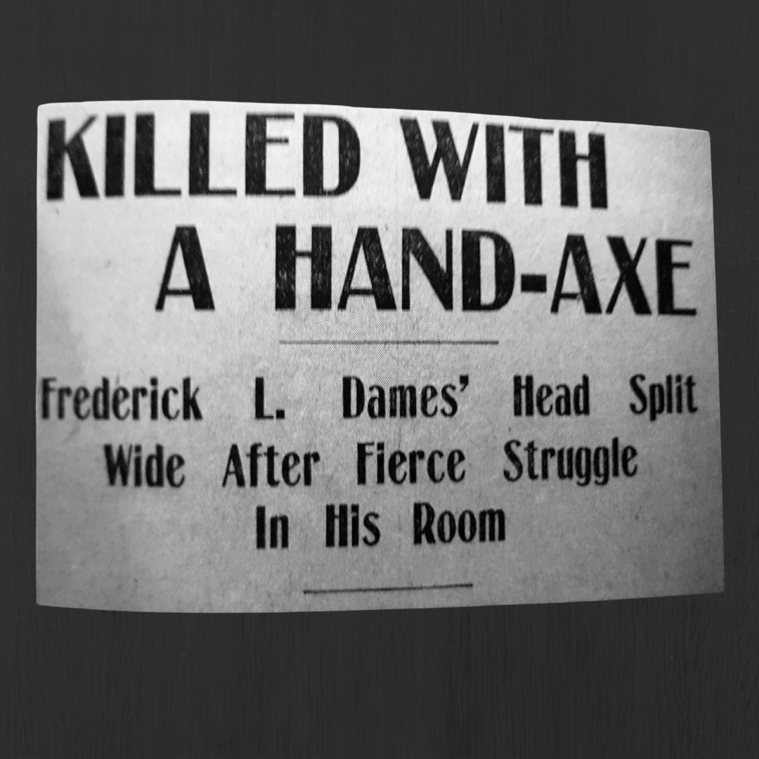 Killed with a Hand-Axe headline