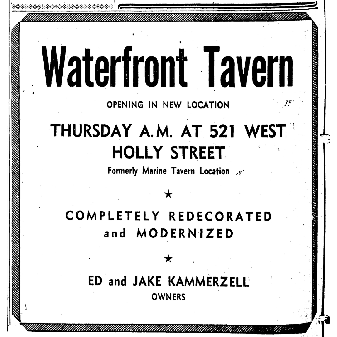 Waterfront Tavern Ad - Vintage