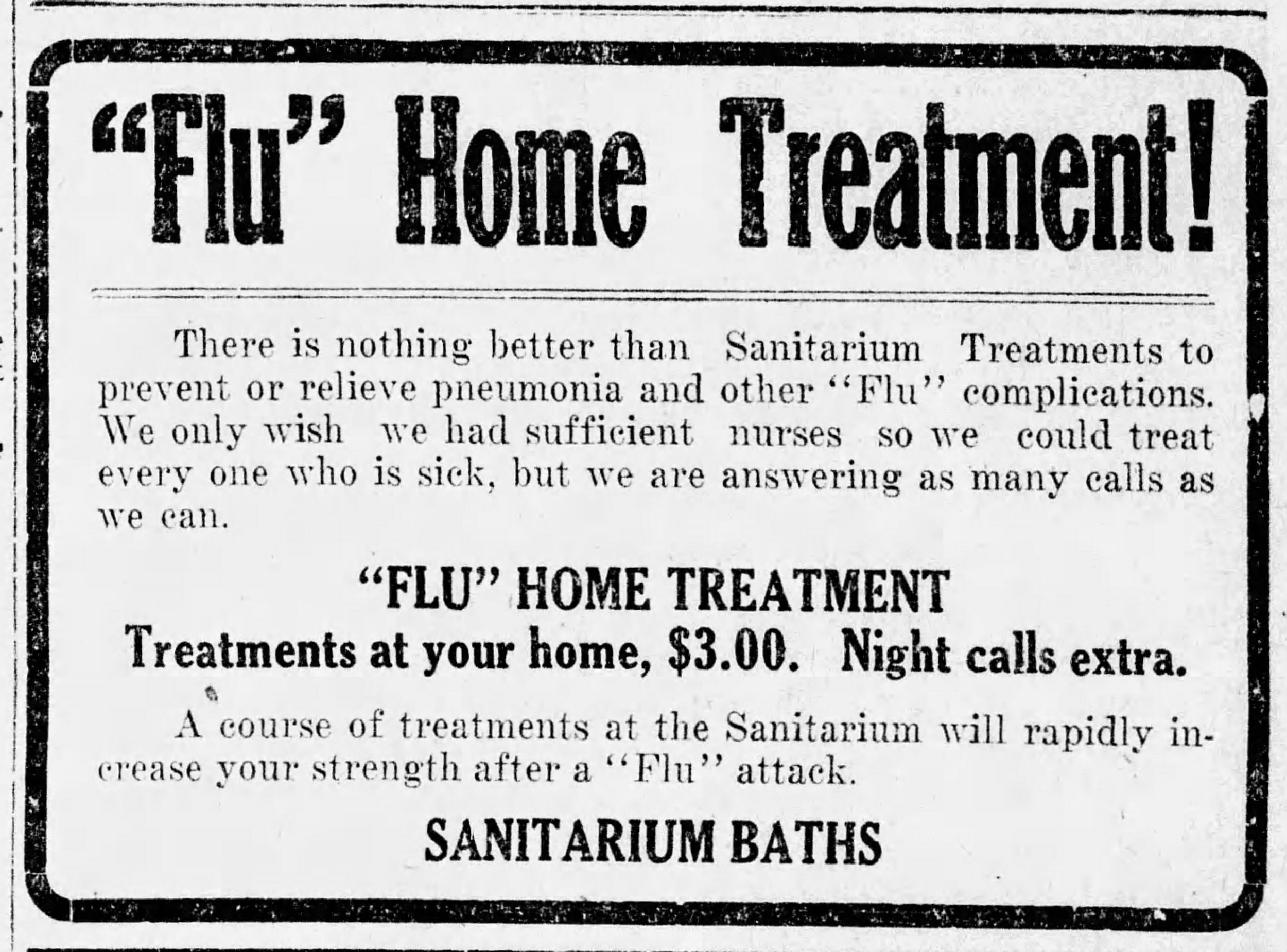 "Flu" Home Treatment ad