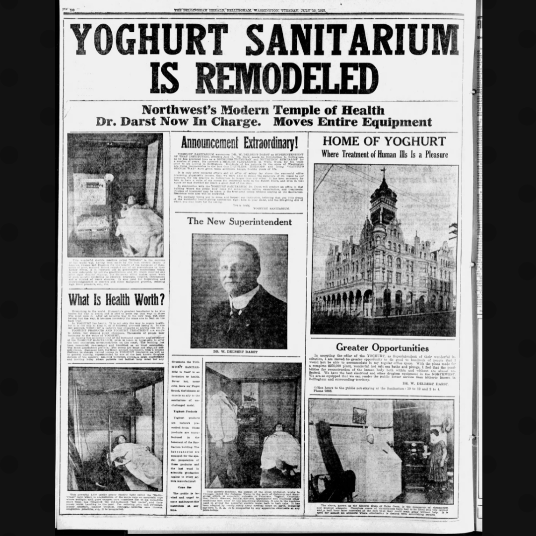 Full-page spread on Yoghurt Sanitarium from 1923