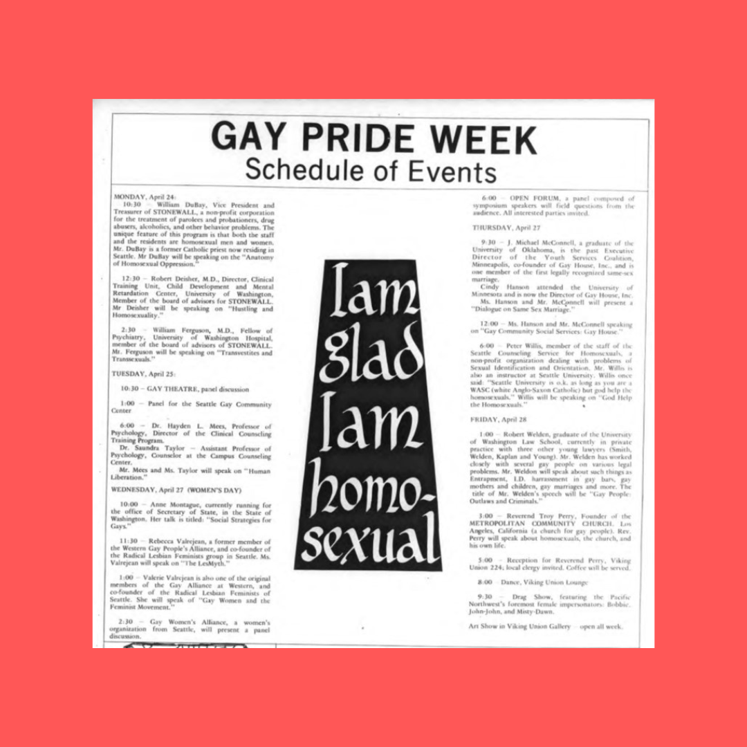 1972 Gay Pride Week at WWSC