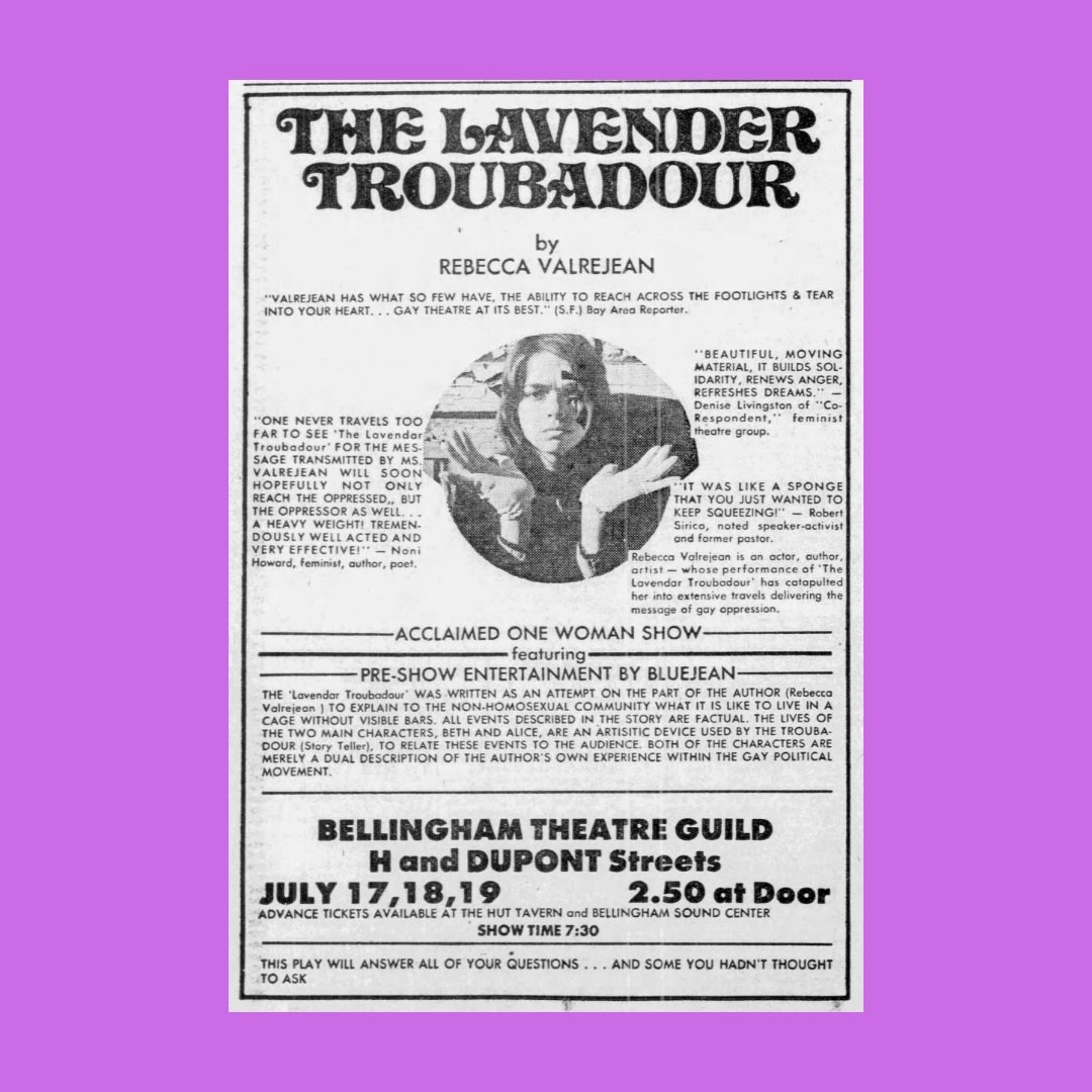 1975 ad for The Lavender Troubadour 