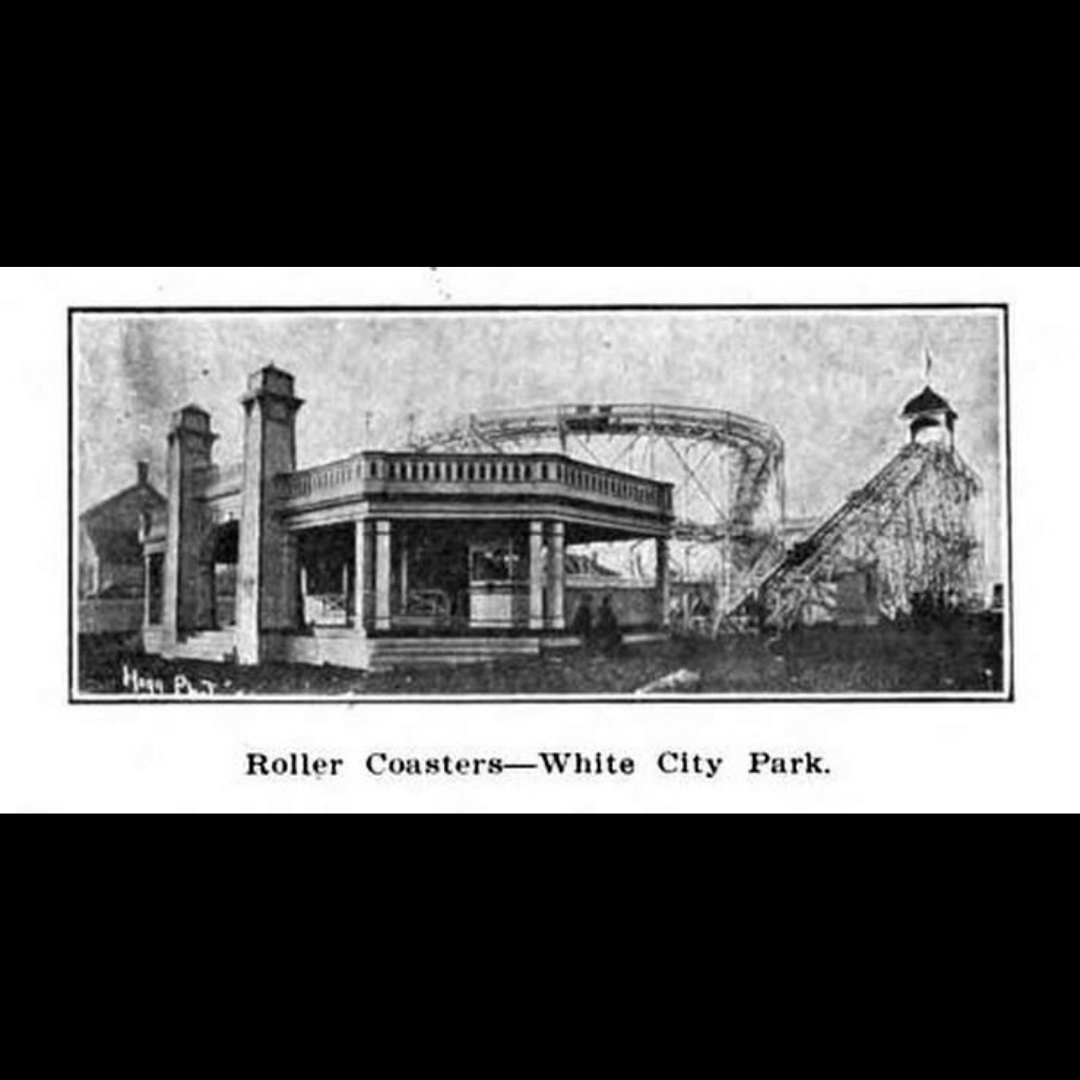 View of White City with Roller Coaster