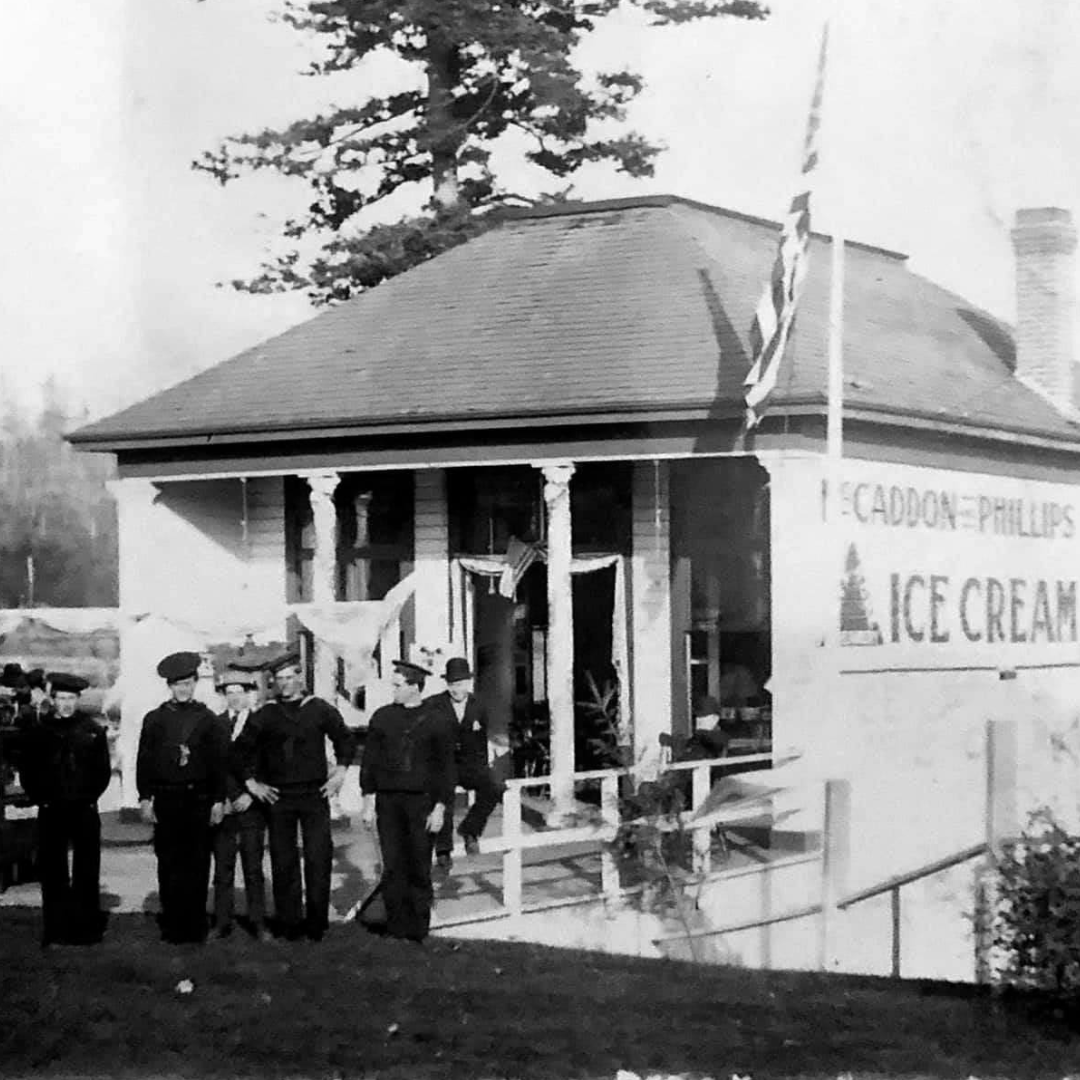Sailors outside of Ice Cream Parlor
