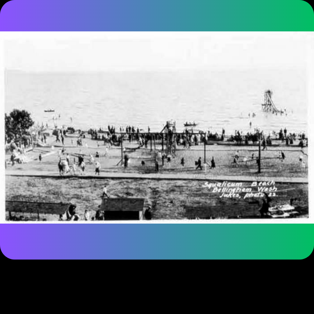 Squalicum Beach view, Jukes photo, 1920s