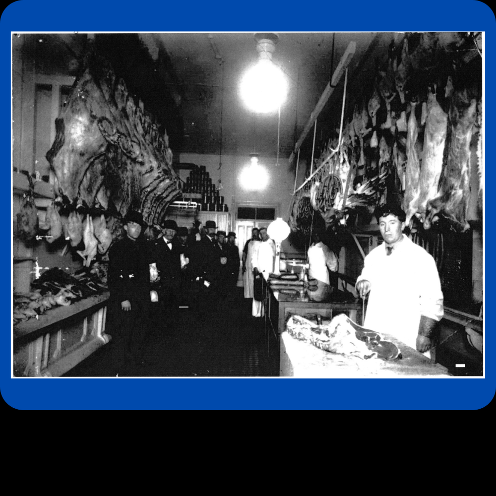 Interior of the "Sanitary Meat Market" 