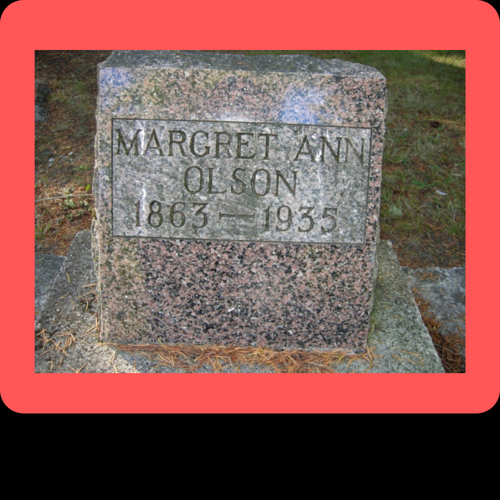 Grave of Romandorf's wife, Margaret Olson