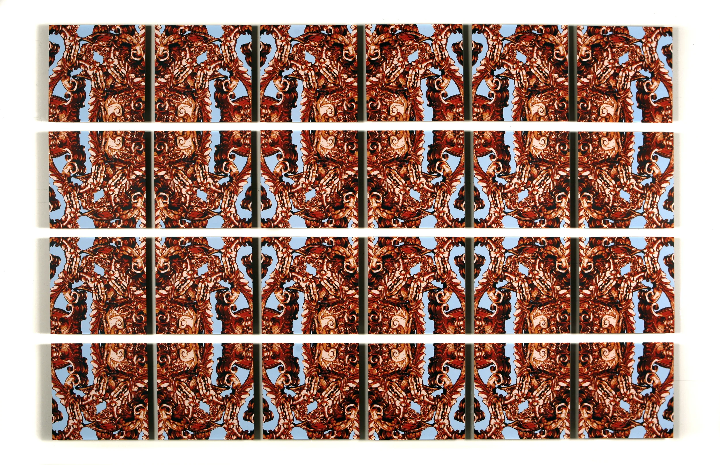 U ntitled 2010 6 Color screen prints on paper
mounted on wood 69 x 102 inches
