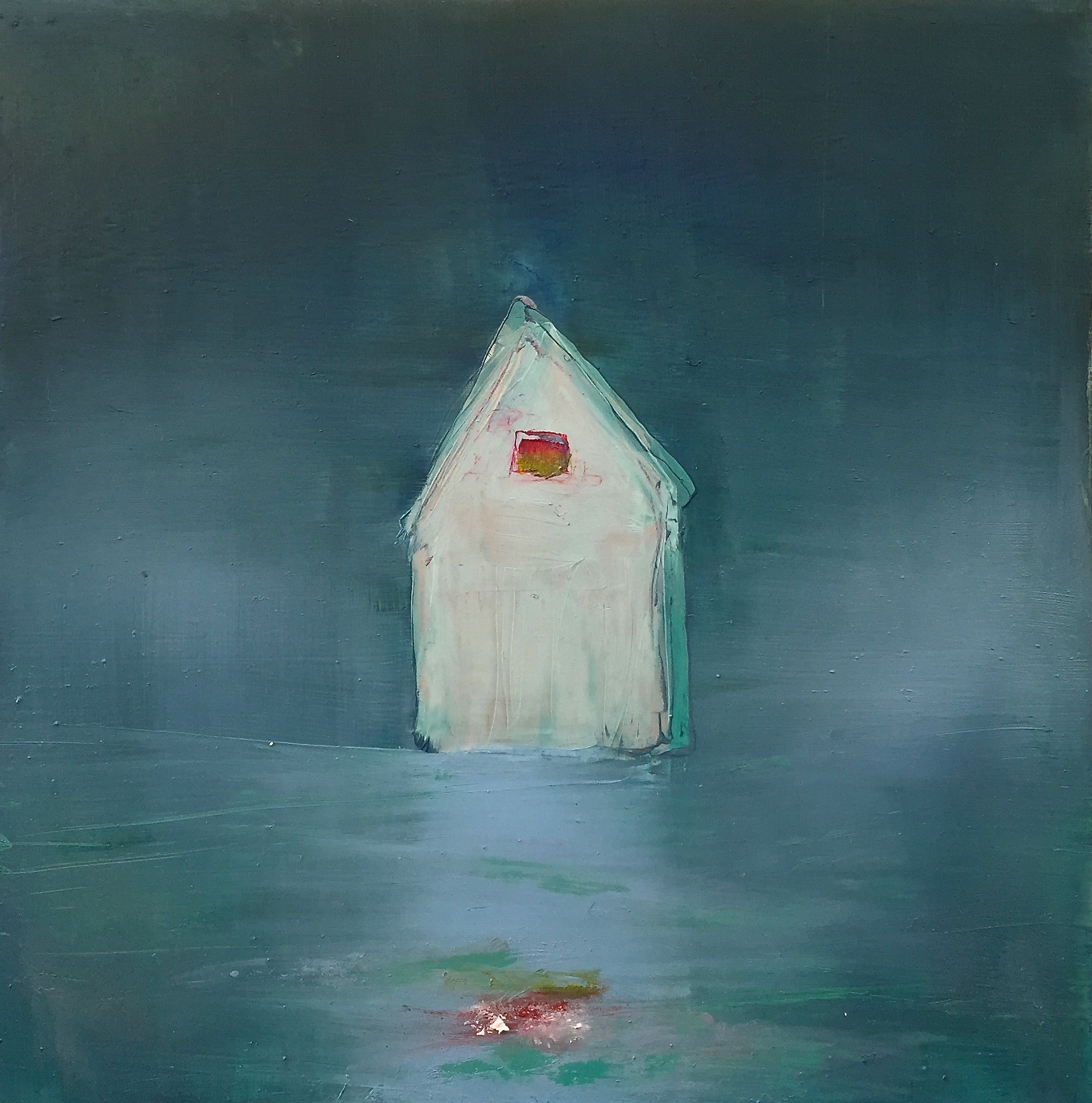 House Study- Aqua with Red Window
