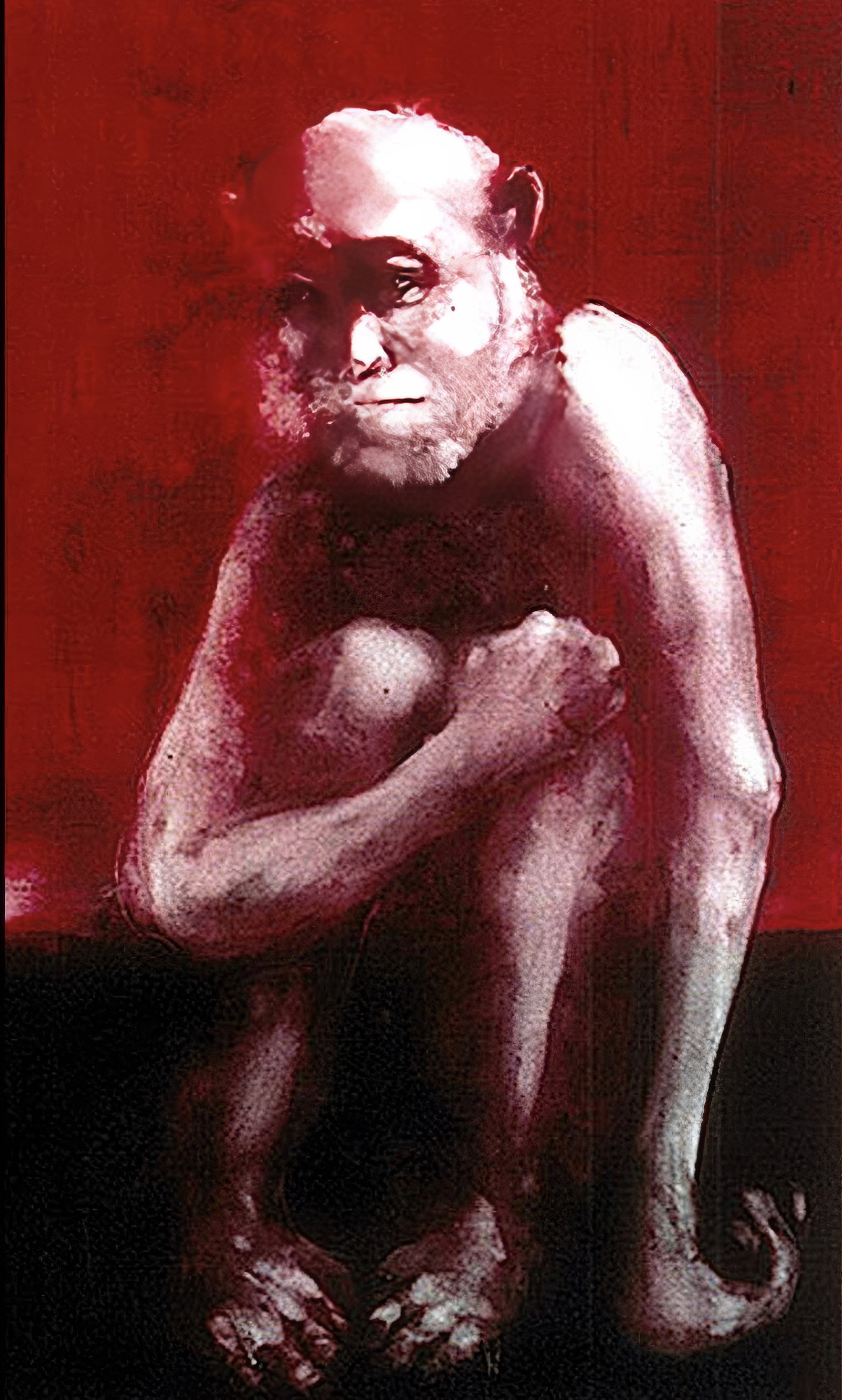 Red Monkey, 41" x 29", oil on paper