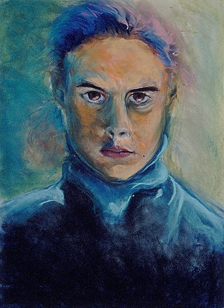 Self Portrait in Blue Turtleneck