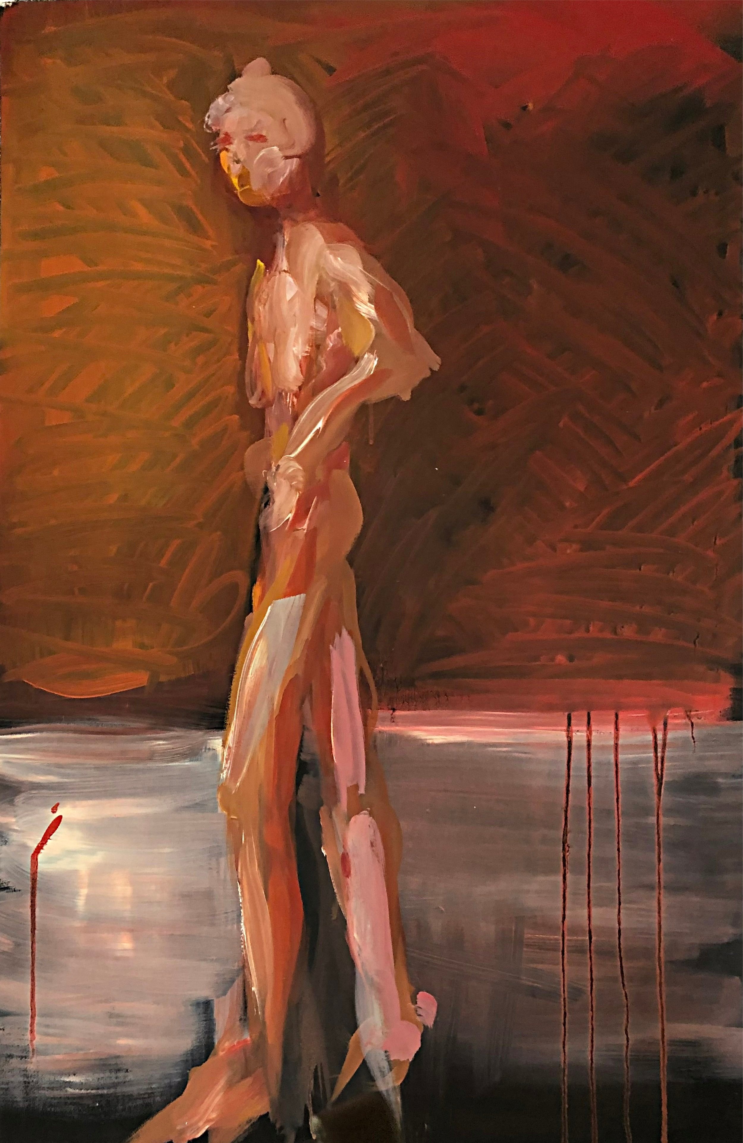  Pink Nude #1, oil on paper 
