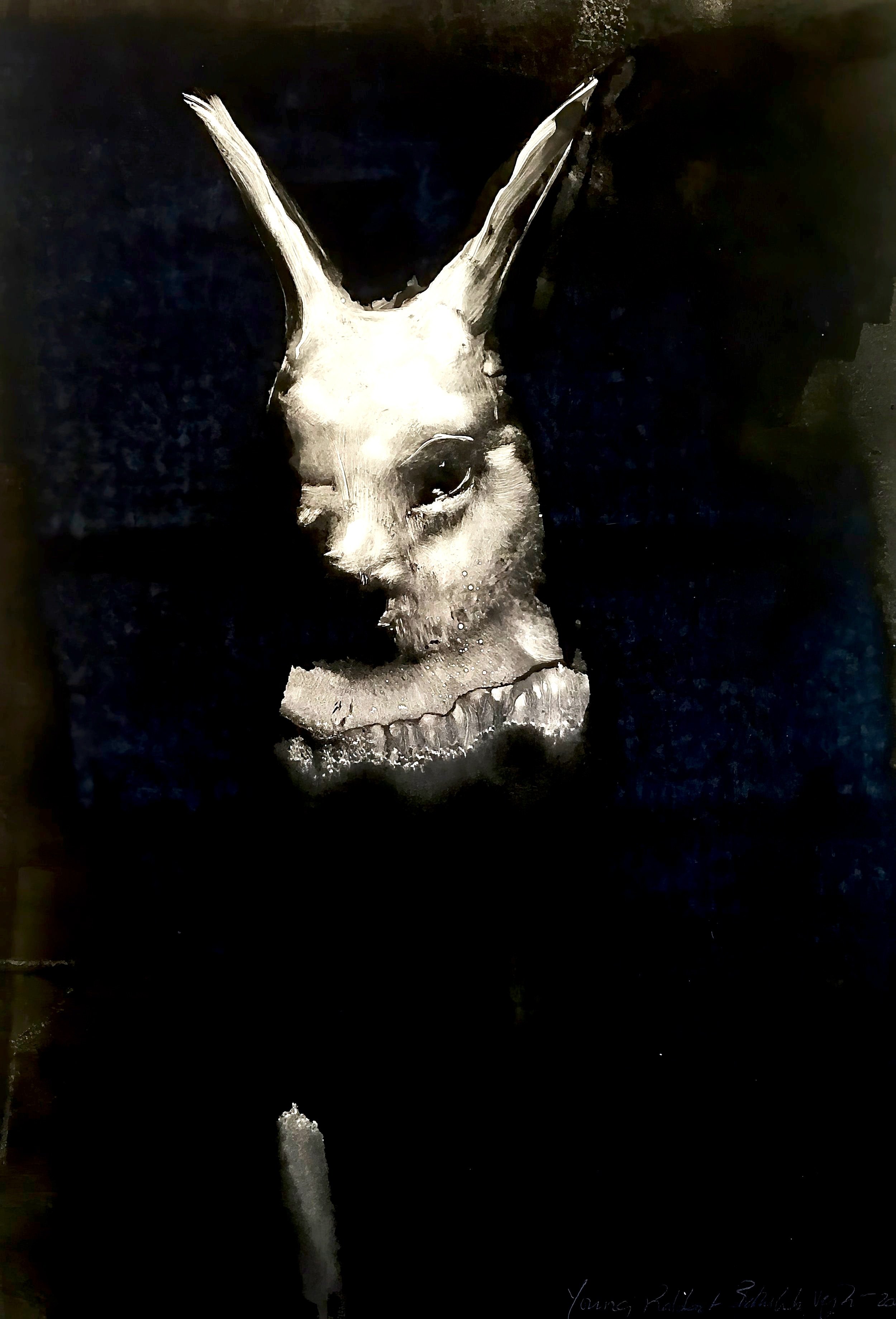 Circus Rabbit, 39" x 24", monotype