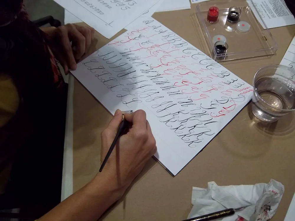 Calligraphy Class Student 2 Seattle Venue 2013.jpg