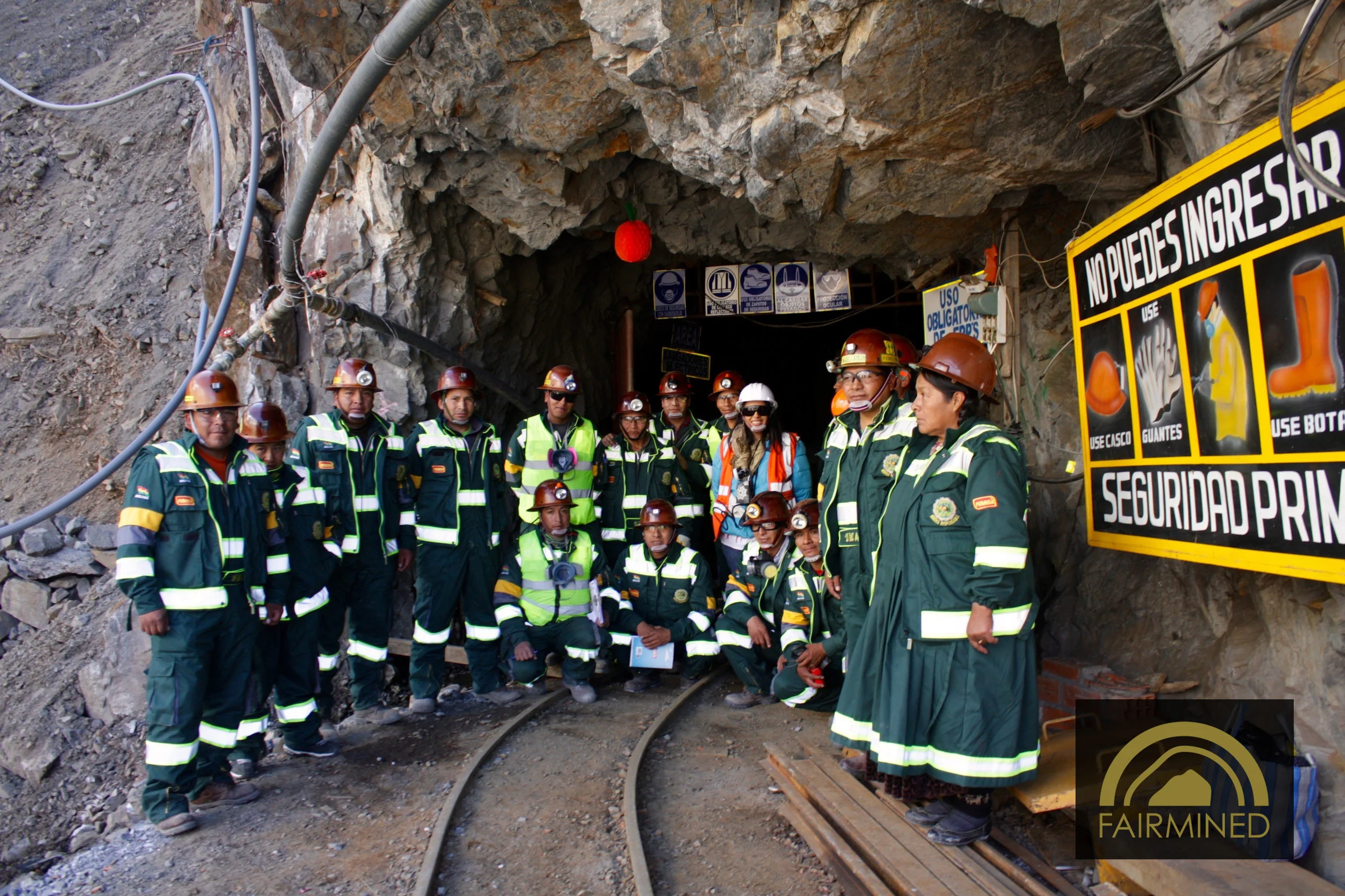 Workers of the mine 15 De Agosto in Bolivia. 