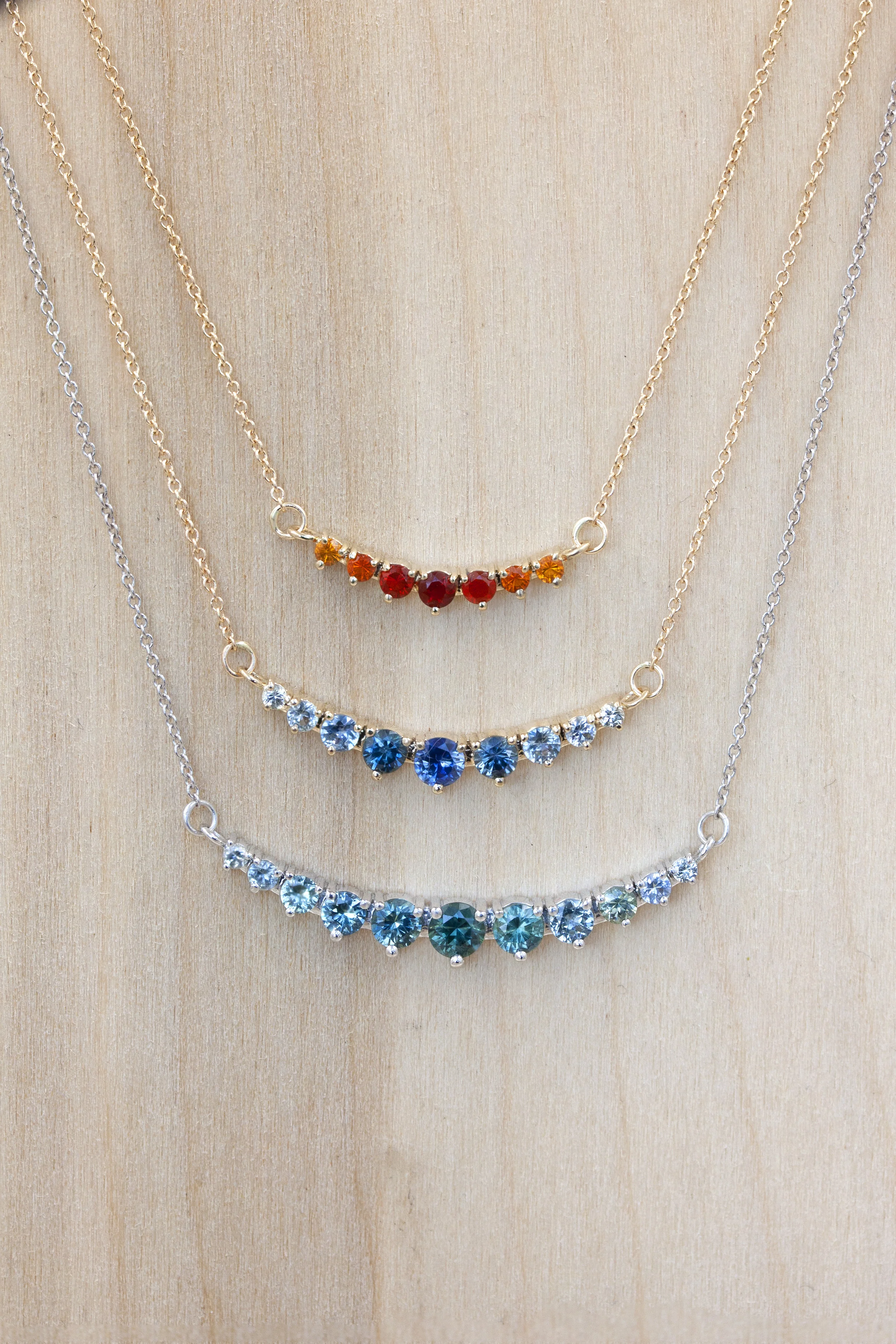 Fire Opal Ombre Necklace — Emily 
