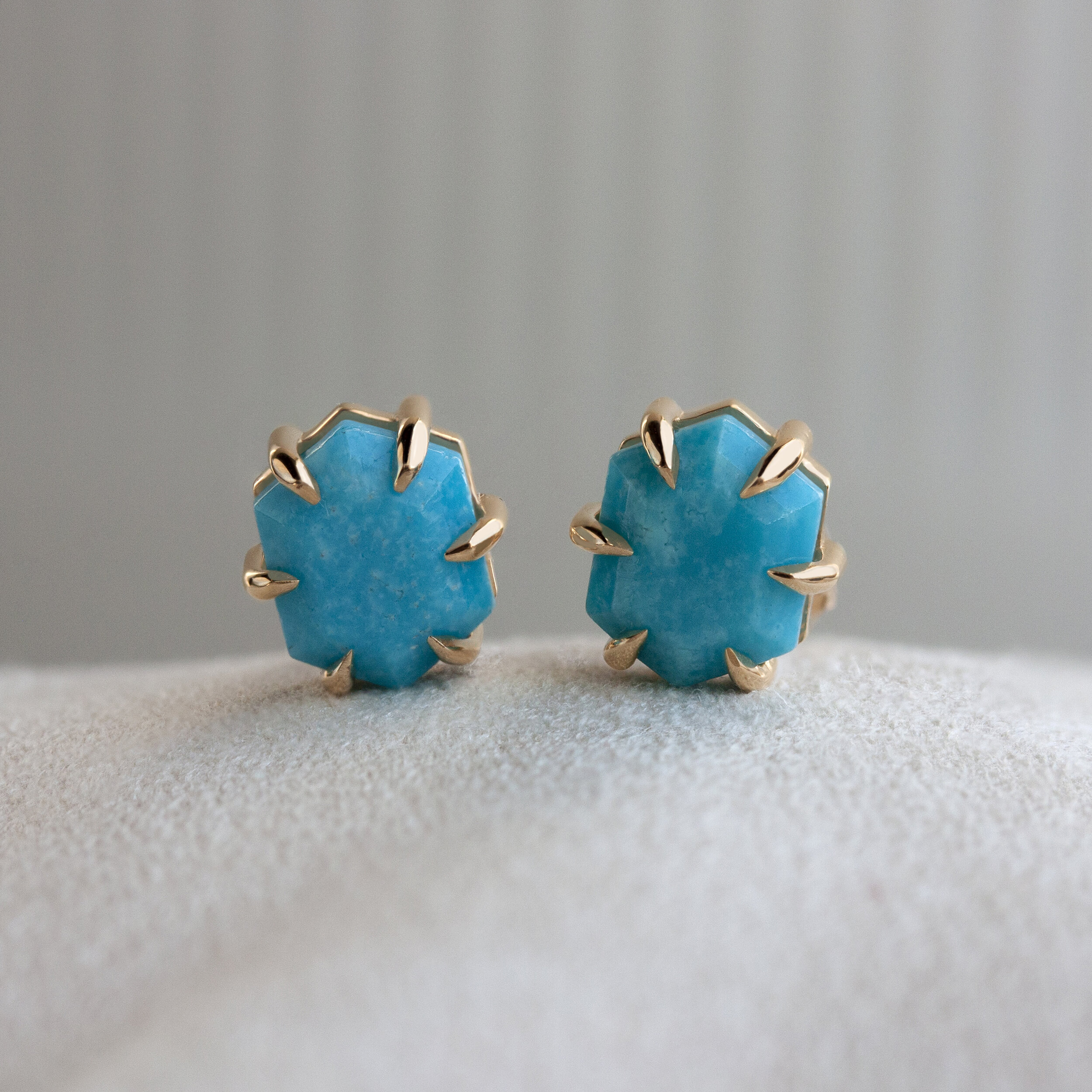 Turquoise Hex Studs — Emily Chelsea Jewelry