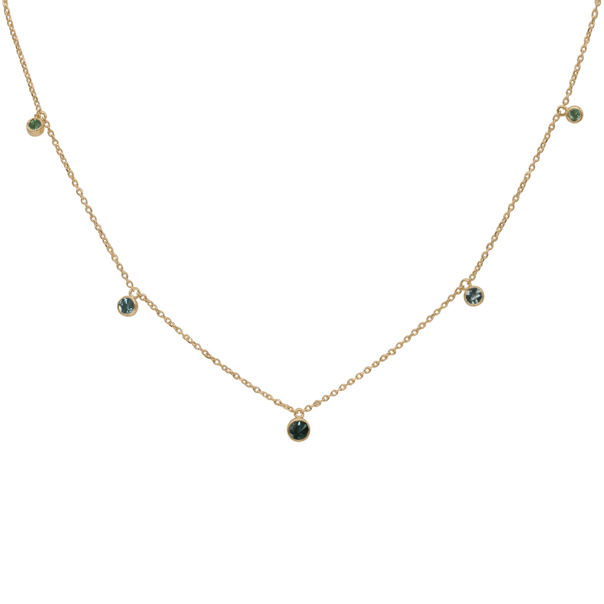 READY TO SHIP Five Stone Oceans Capsule Necklace