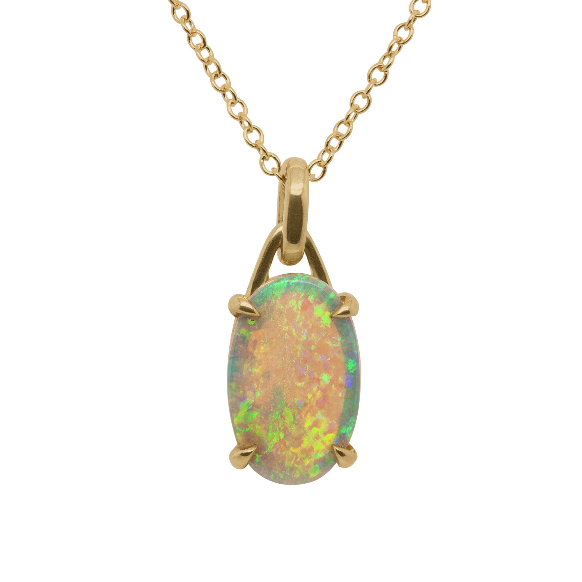 READY TO SHIP 1.42ct Opal Solitaire in 14kt Yellow Gold