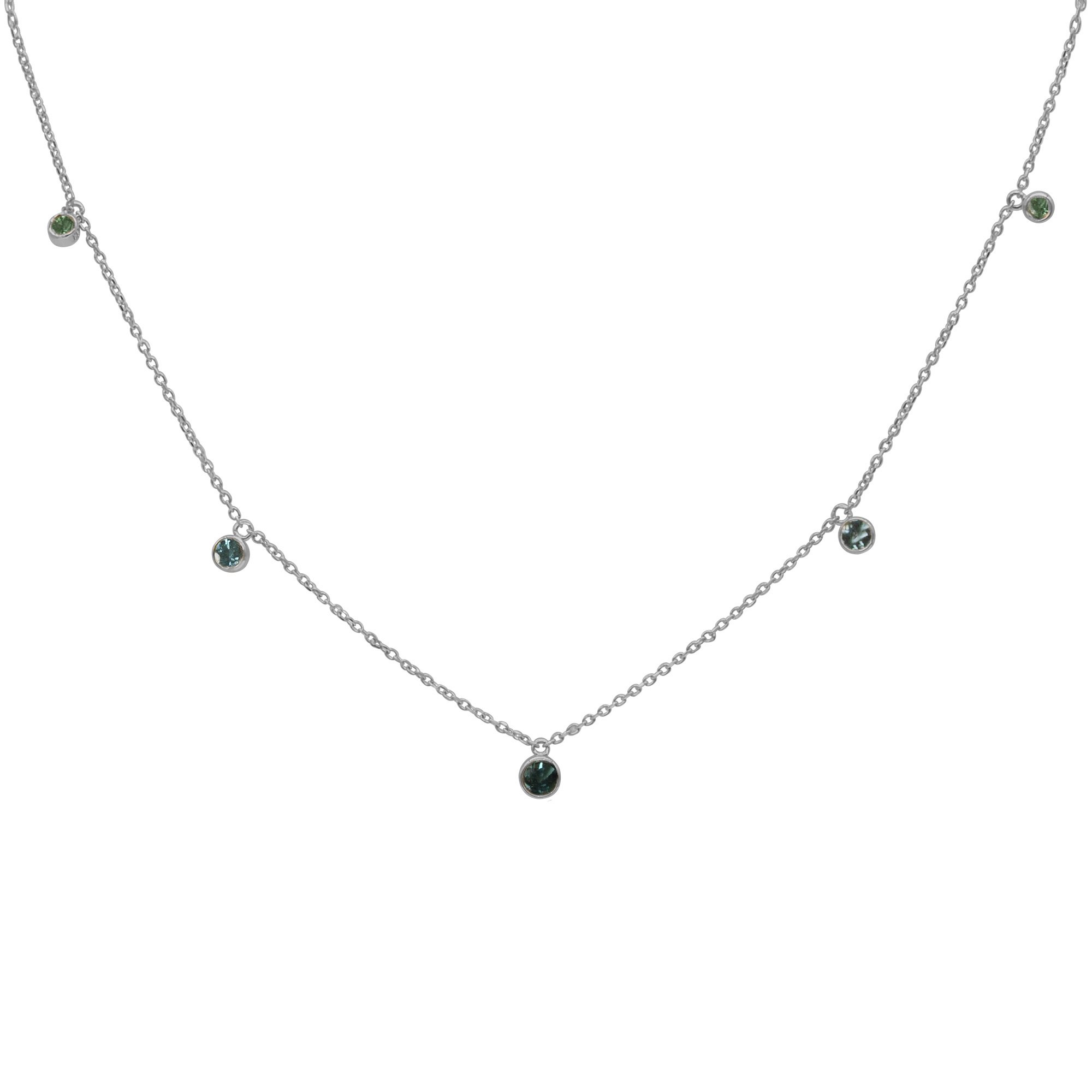 READY TO SHIP Five Stone Oceans Capsule Necklace