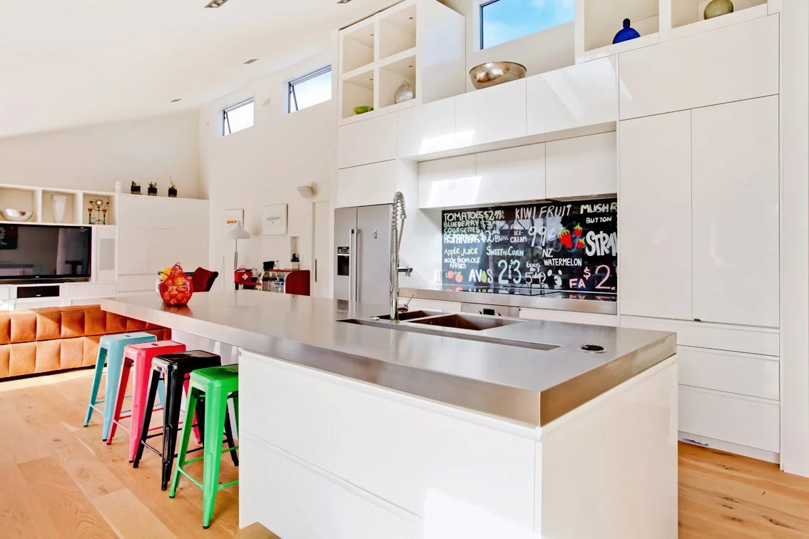 'Sweet As' printed image on glass splashback