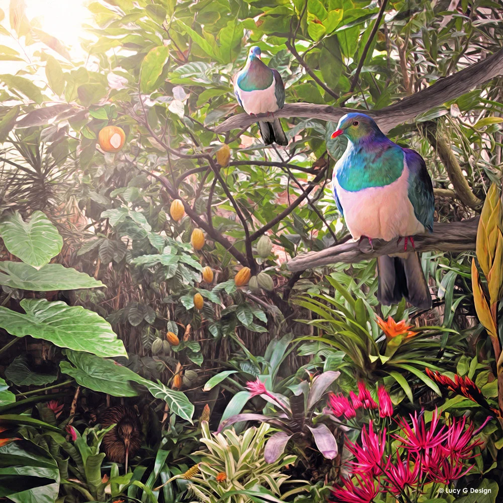 'Temptation' 51x51cm glass wall art