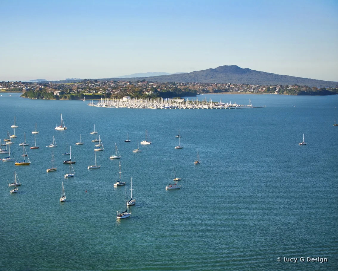 'Rangitoto bridge view' 60x75cm glass wall art