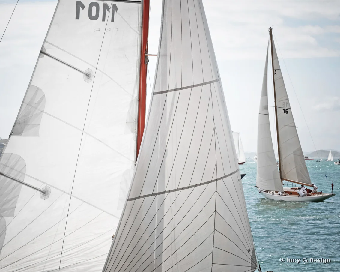 'Sailing' colour 60x75cm glass wall art