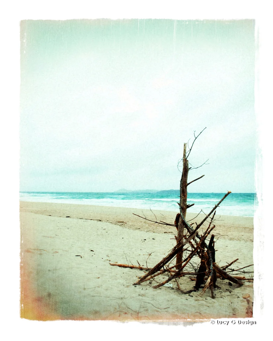 'Sticks & stones' 60x75cm glass wall art