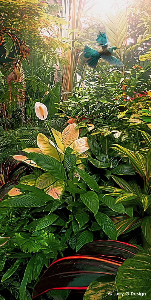 'Earthly Delights' 51x102cm glass wall art