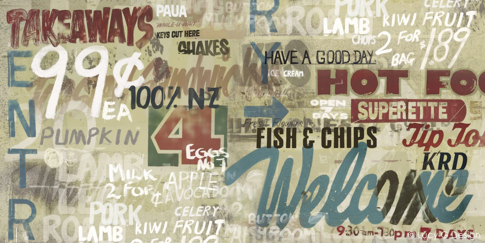 'Sign of the Times' printed image splashback