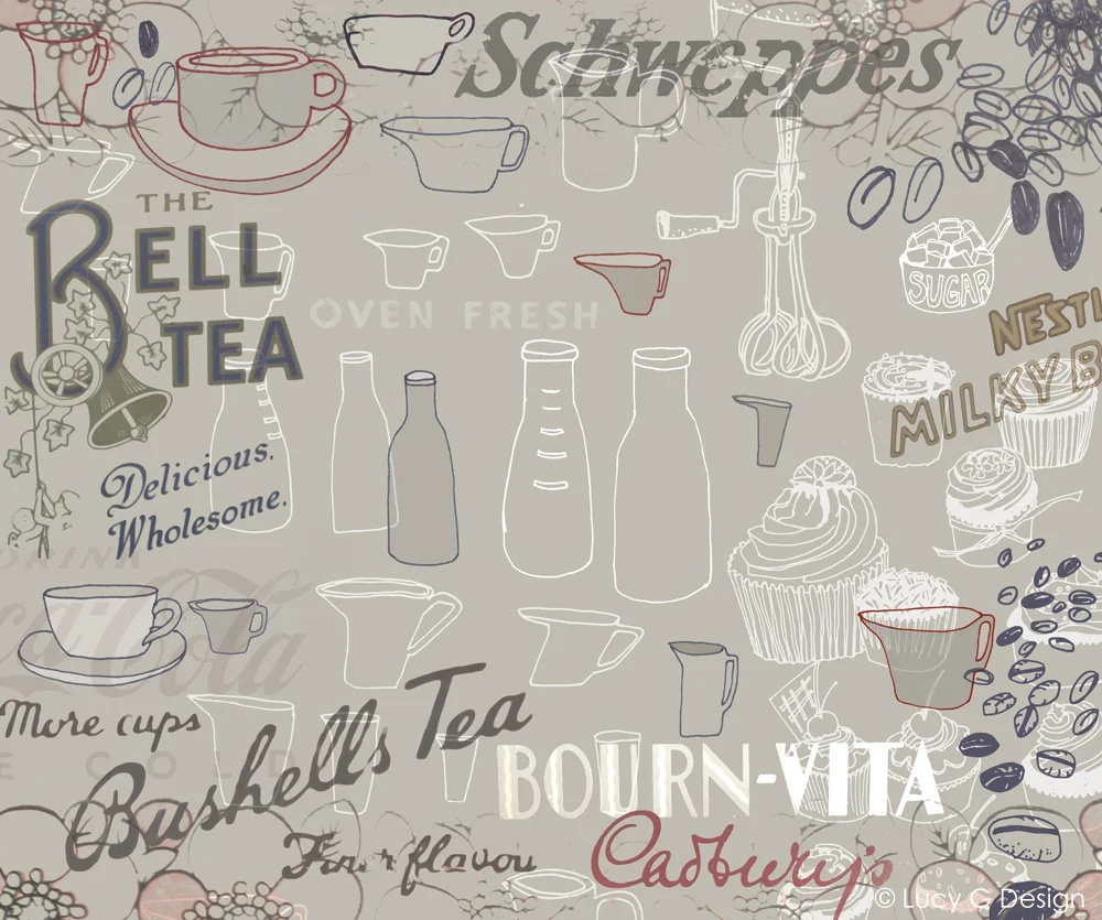 Retro NZ kitchen splashback beige background 900x750mm