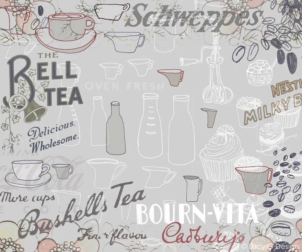 Retro NZ kitchen splashback neutral background 900x750mm