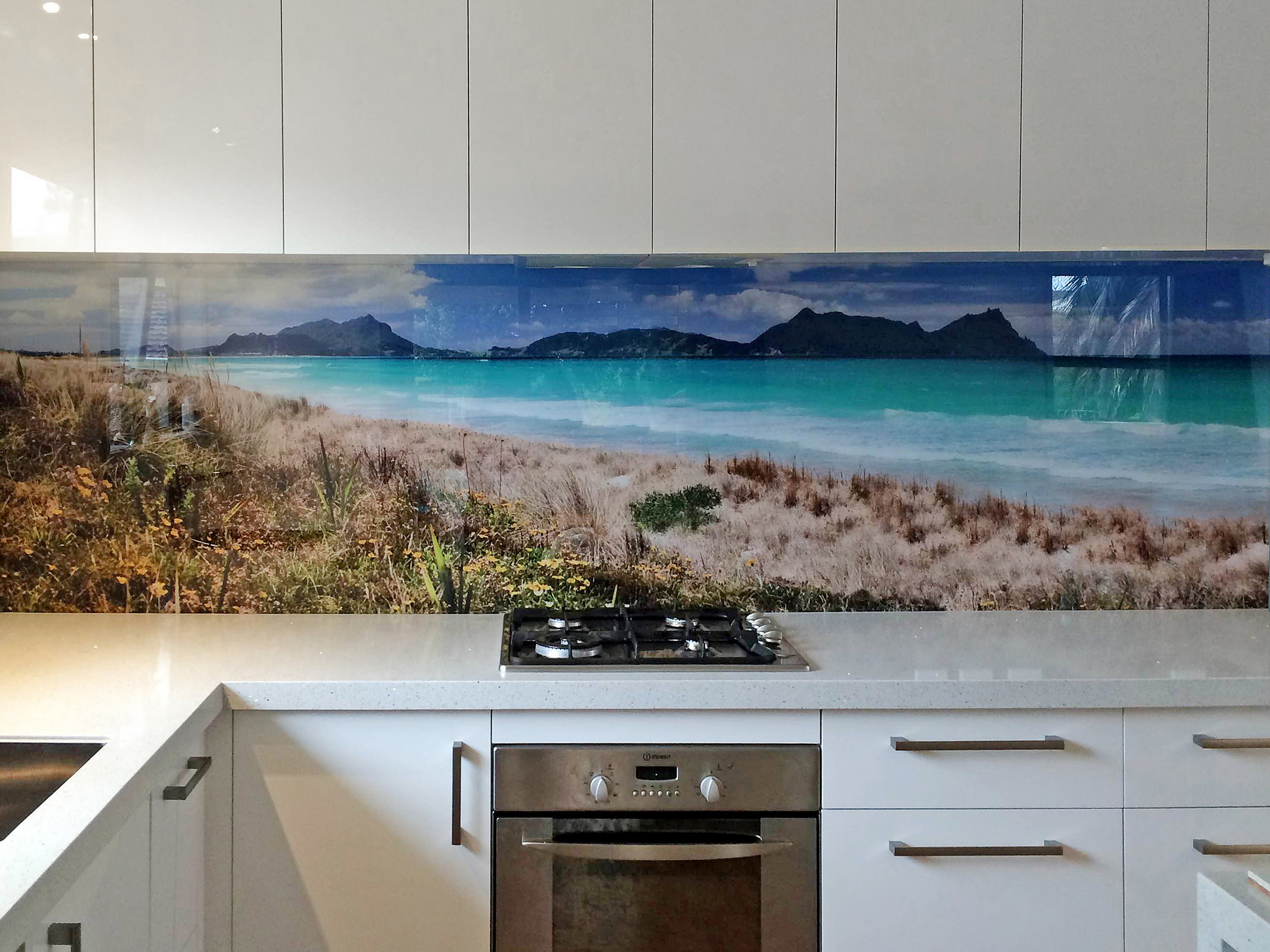 Printed 'images on glass' kitchen splashbacks and glass wall art by Lucy G