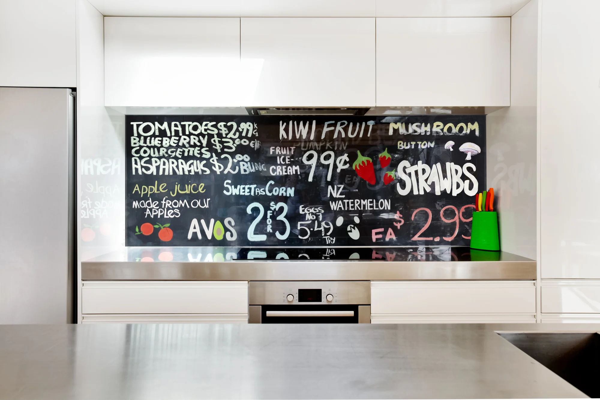 Image on glass splashback, Melbourne, Australia - 'Sweet As !'