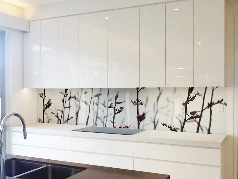printed image on glass kitchen splashback kohi paradise rangitoto lucy g