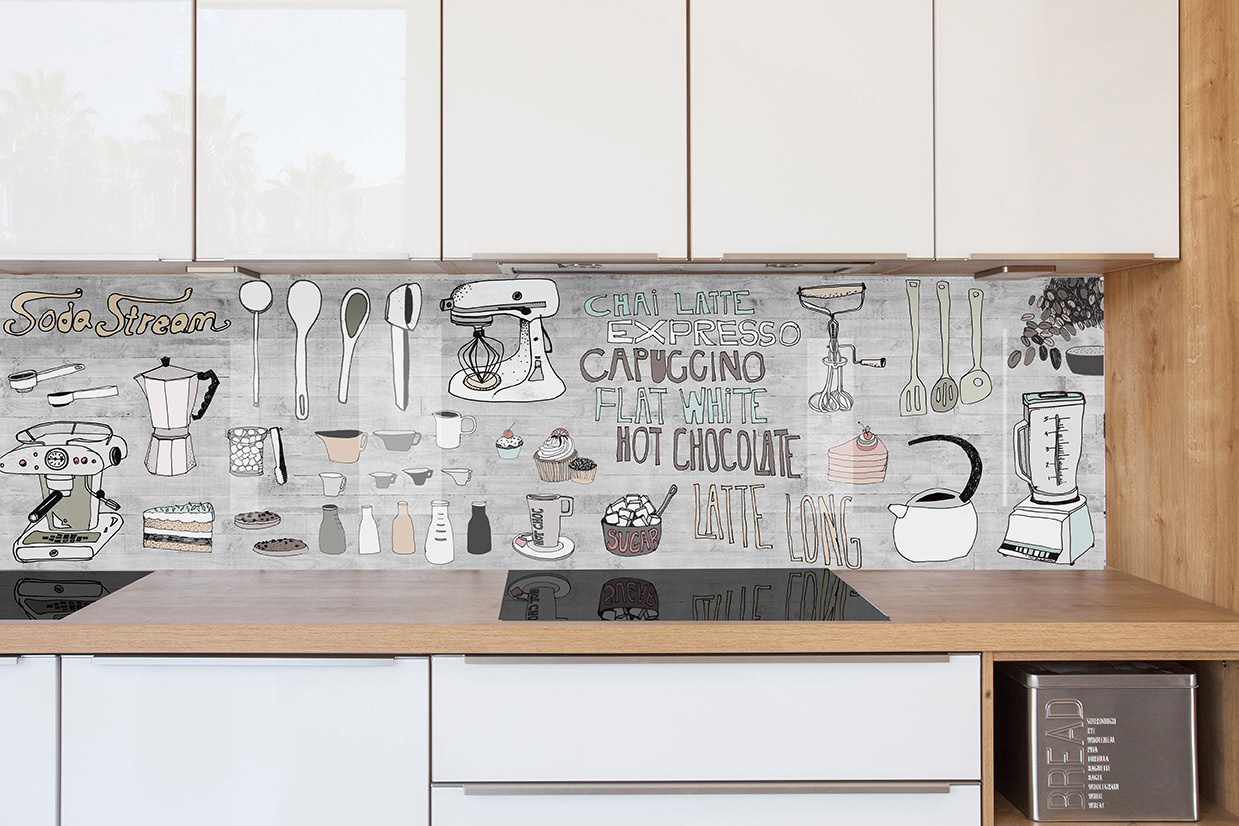 Hand Drawn Kitchen splashback design