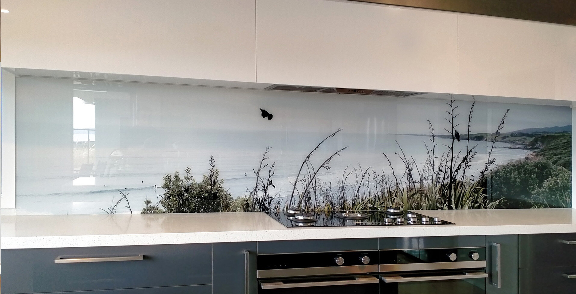 Printed 'images on glass' kitchen splashbacks and glass wall art by Lucy G