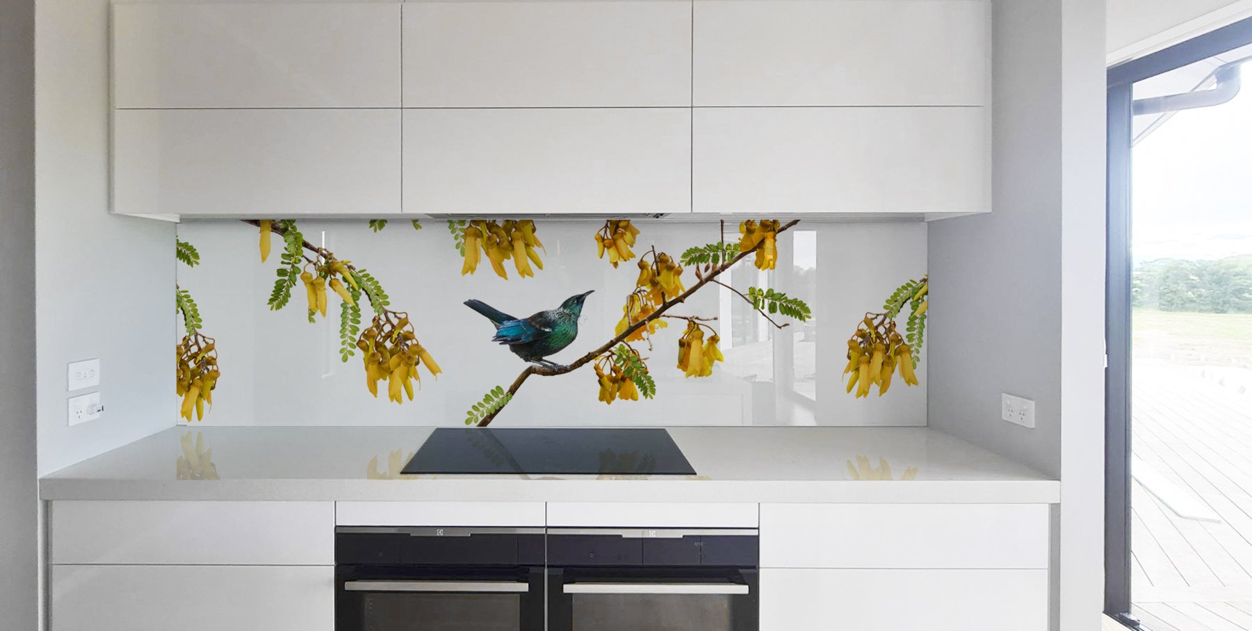 Printed 'images on glass' kitchen splashbacks and glass wall art by Lucy G