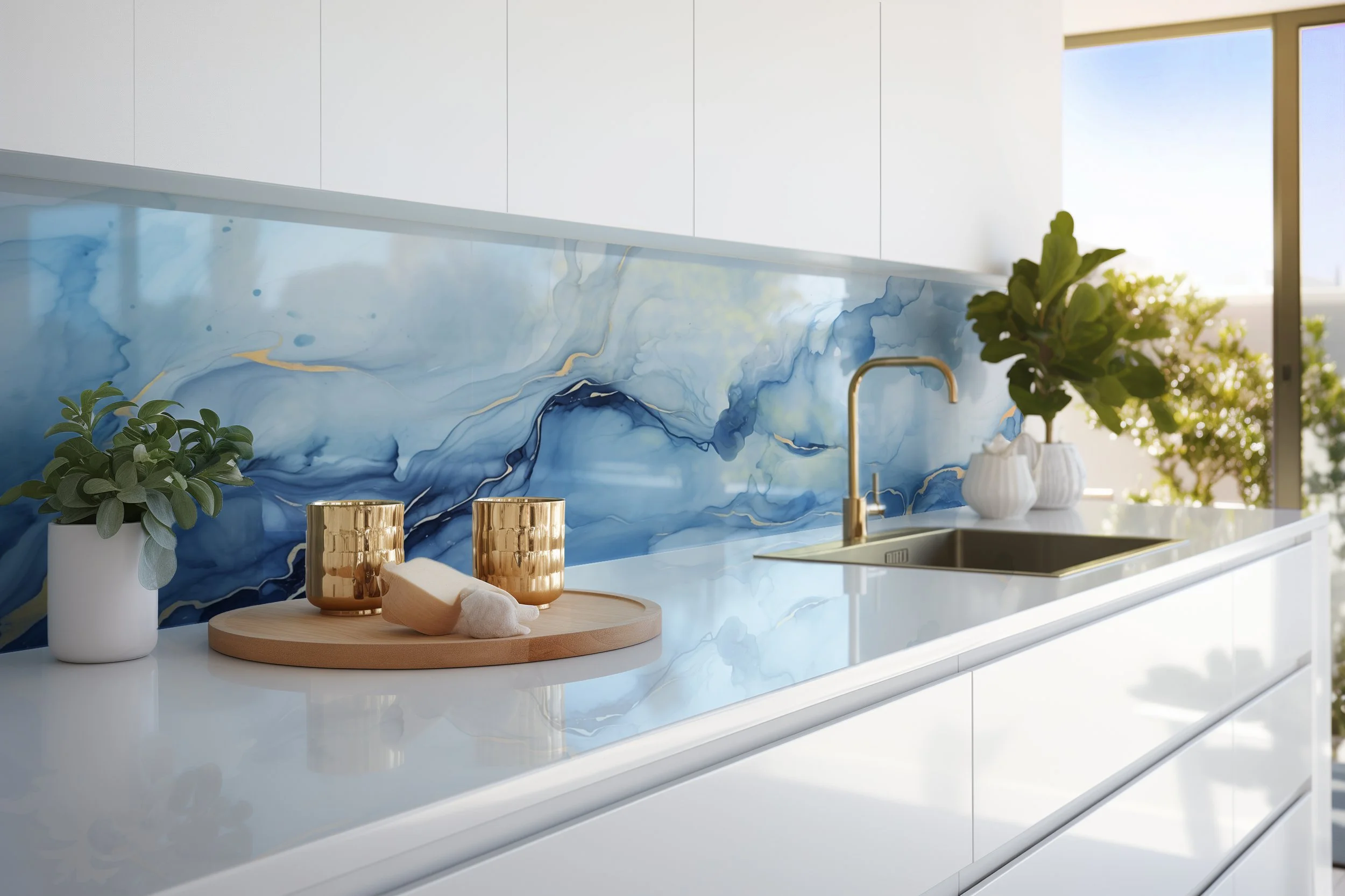 printed abstract blue and gold kitchen glass splashback design FLUIDPAINT 1 blue and gold abstract.jpg