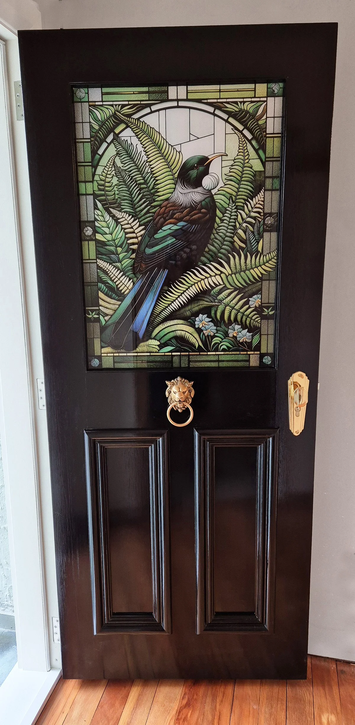 stained glass printed front door and sidelight panels from outside 2.jpg