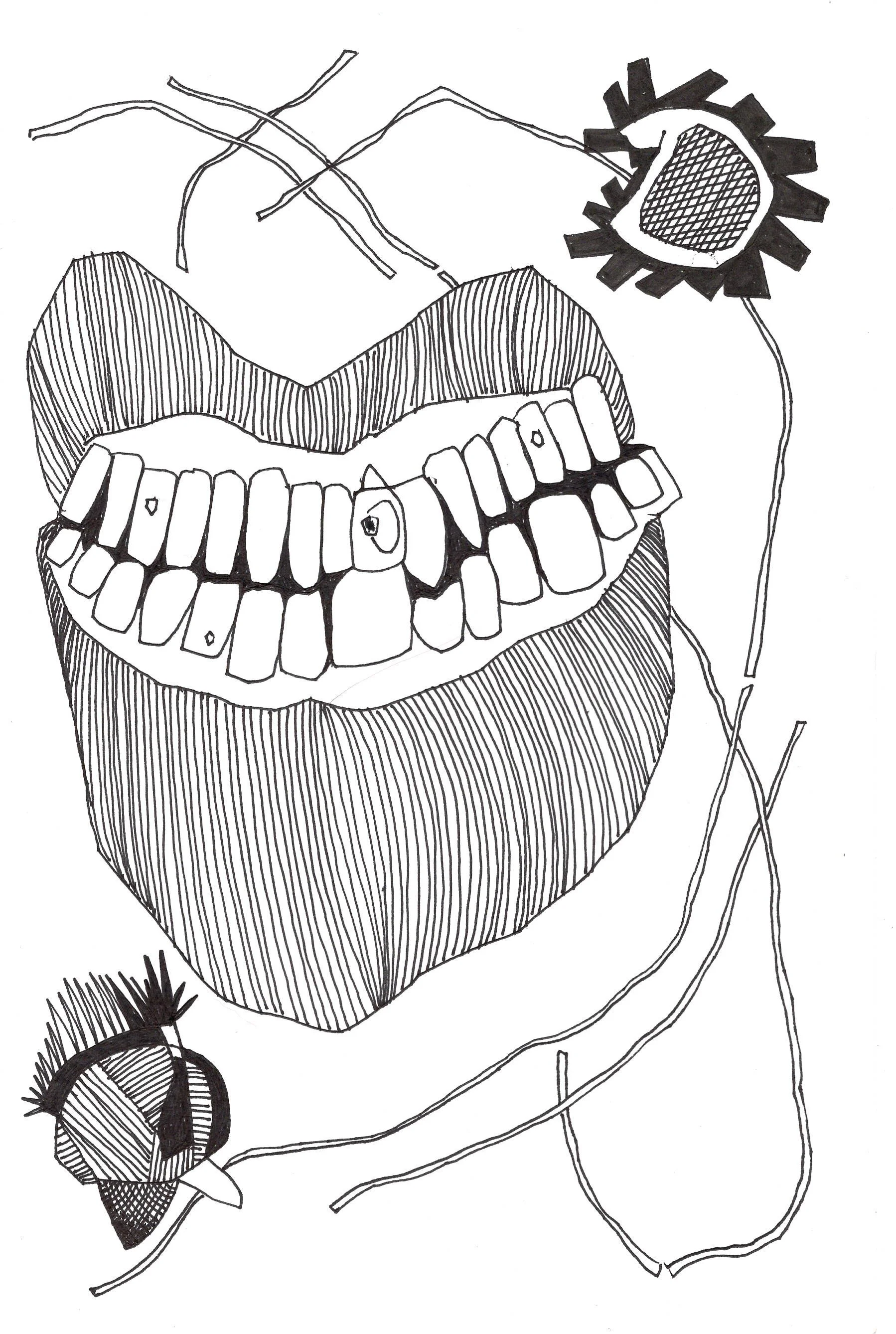 All Teeth_ink on paper_6x9_2025_Linda Colletta.jpeg