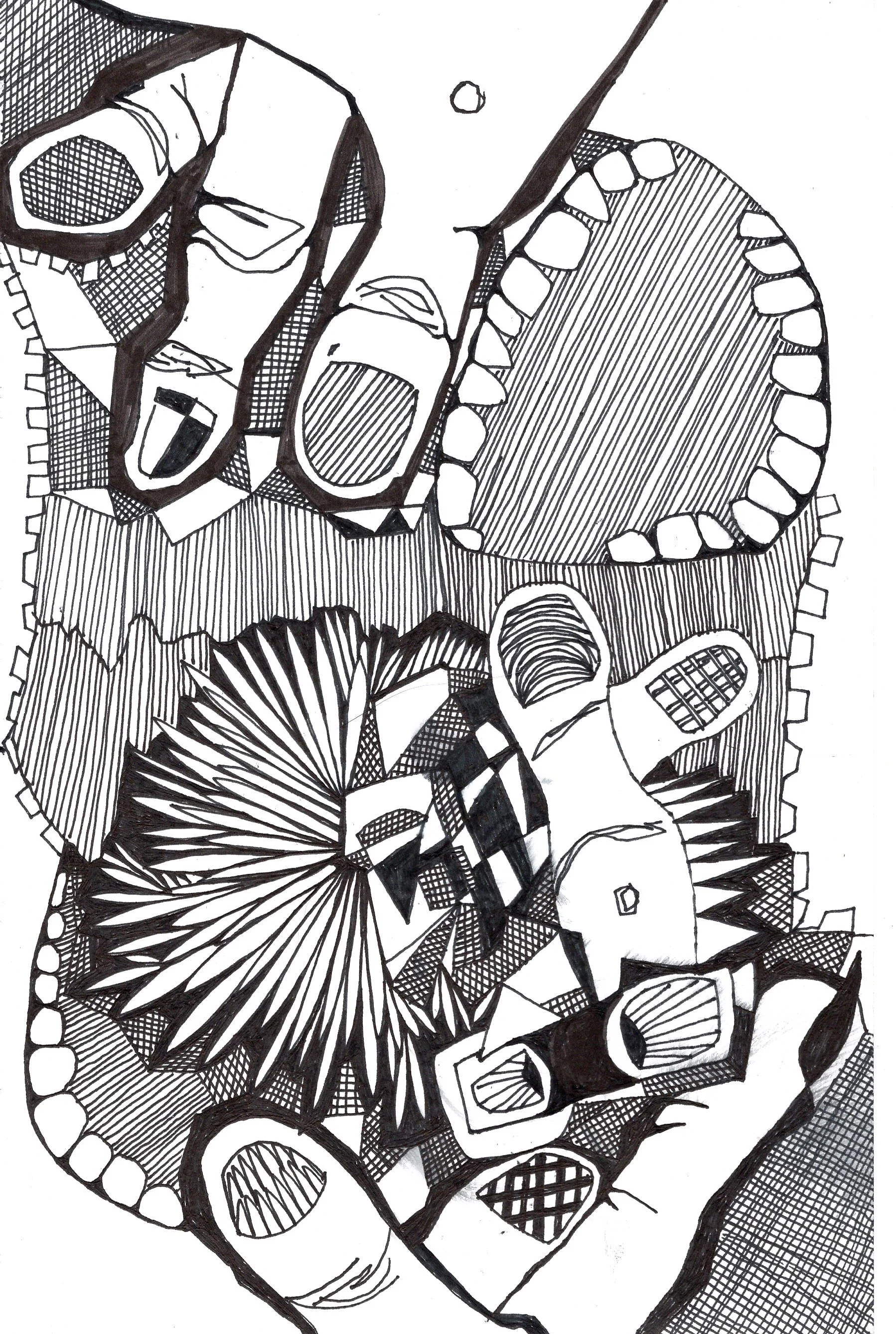 Ten Thumbs_ink on paper_6x9_2025_Linda Colletta.jpeg