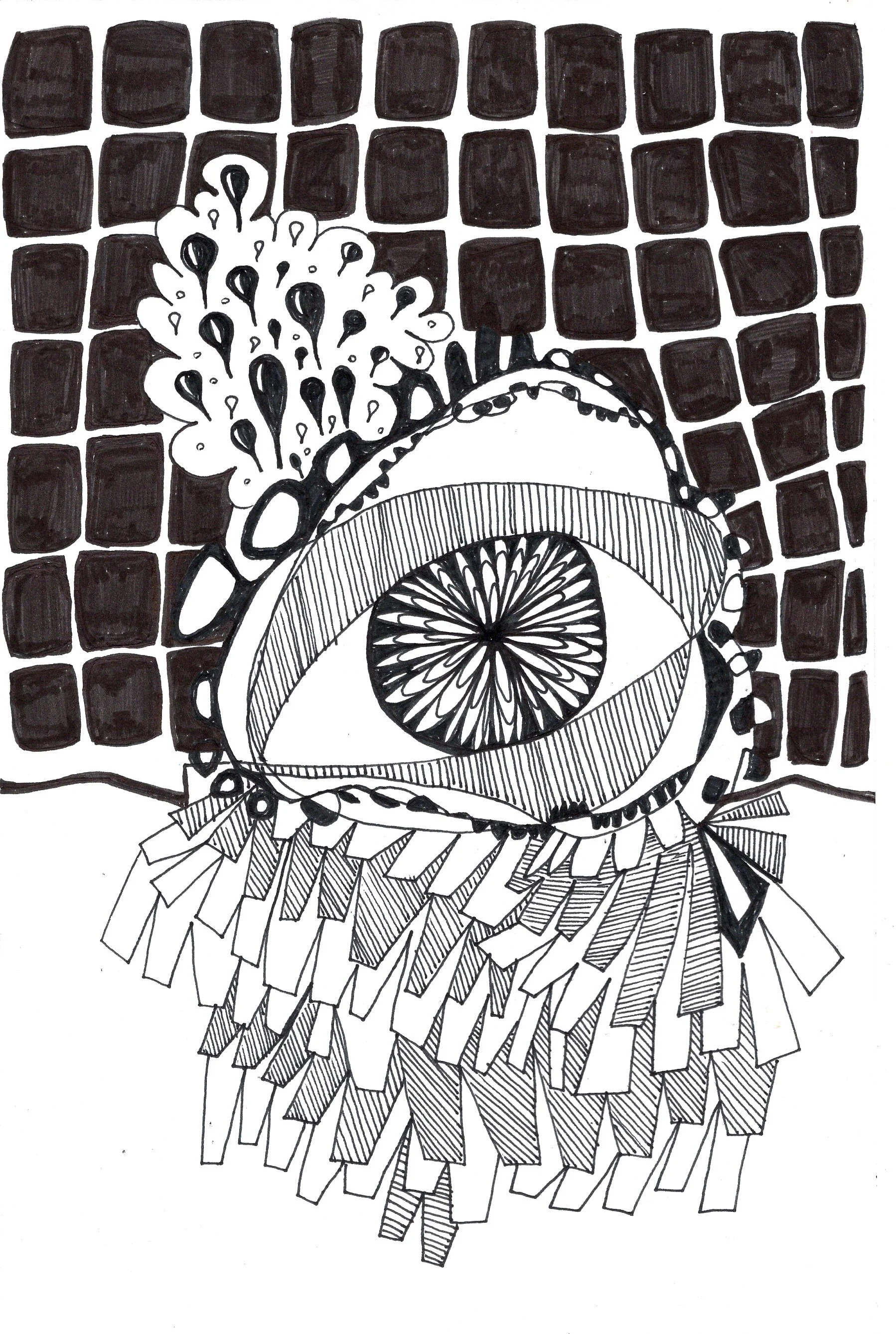 Eye Wuz Here_ink on paper_6x9_Linda Colletta.jpeg