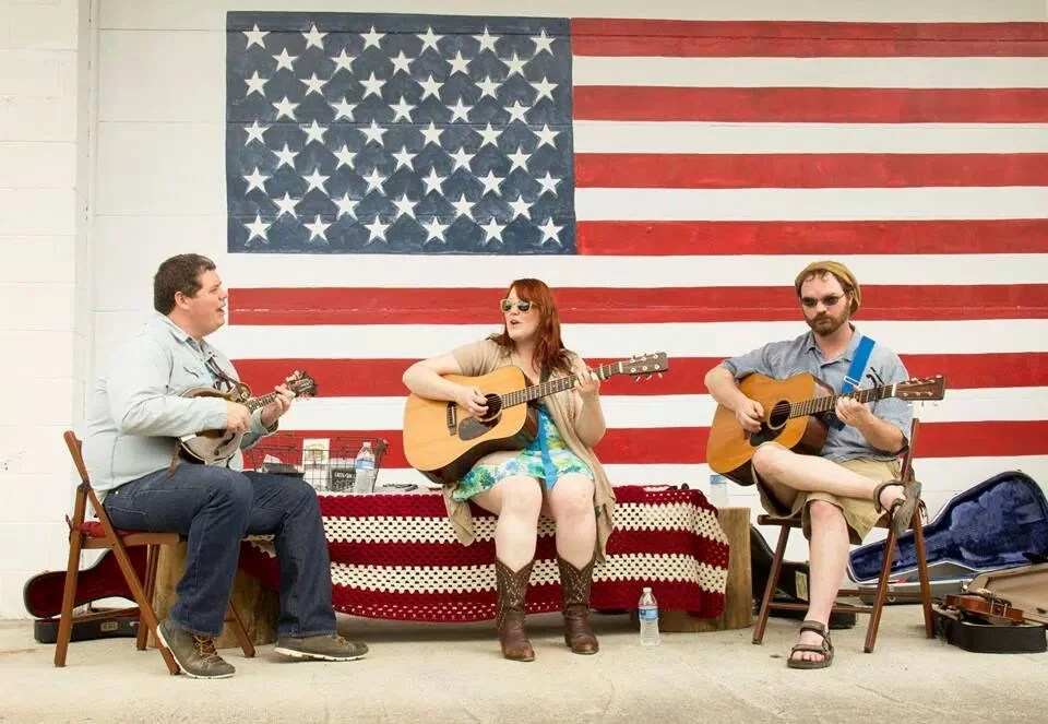 John, Anna, and John Owen at Steam Horse Dry Goods Co.