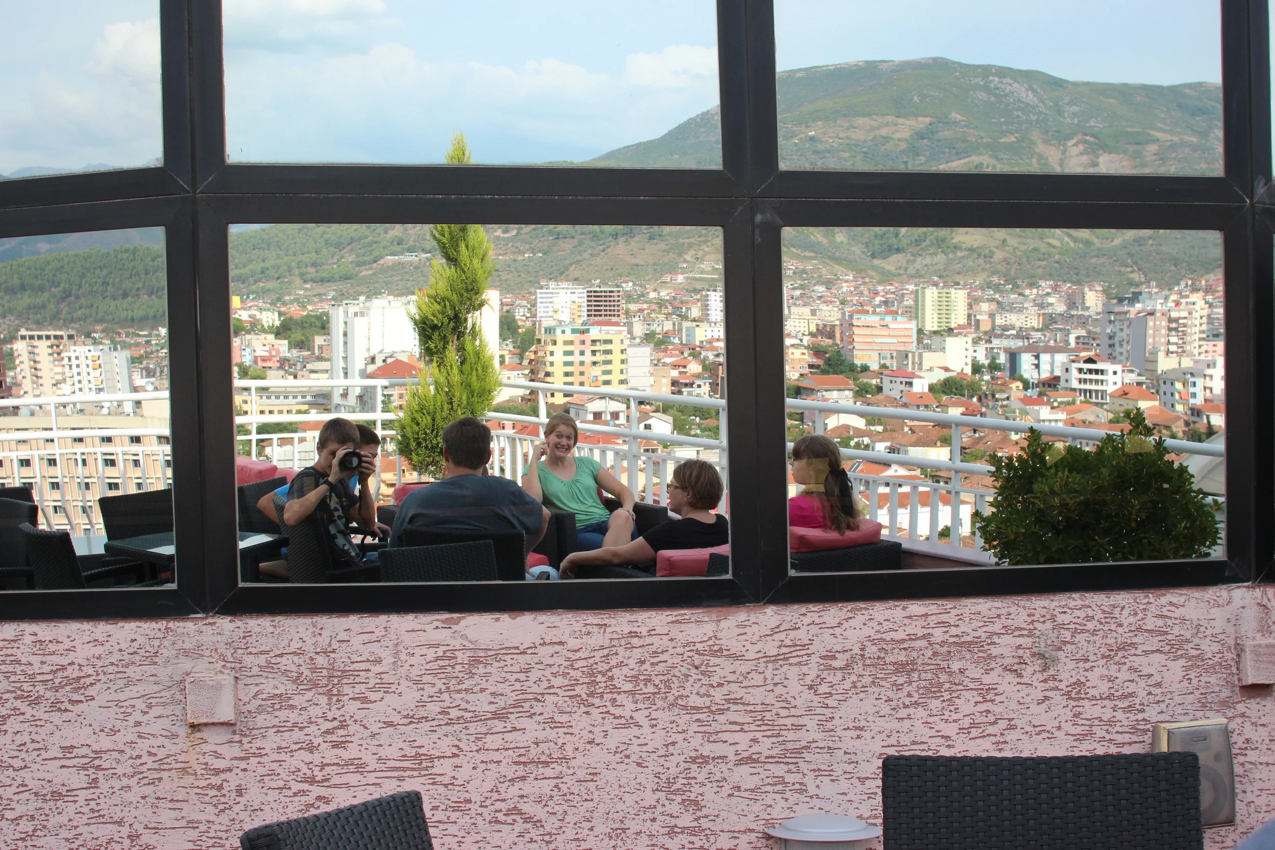 The café (bar) overlooking Elbasan