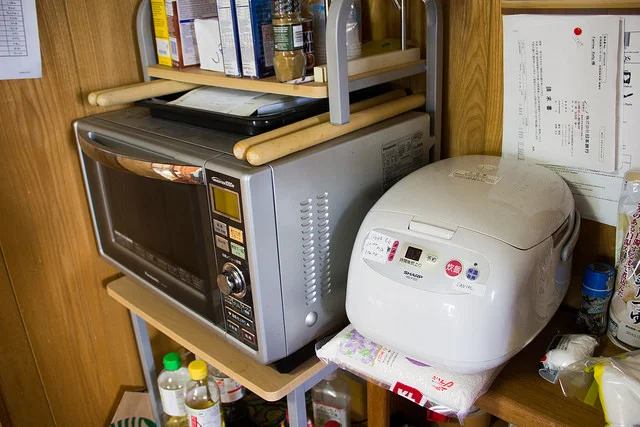 Convection oven (basically a microwave and an actual oven put together) and rice cooker