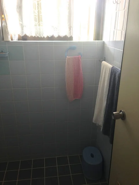 2 bathrooms, no waiting! This is our shower bathroom. It's decently sized. Photo 1.