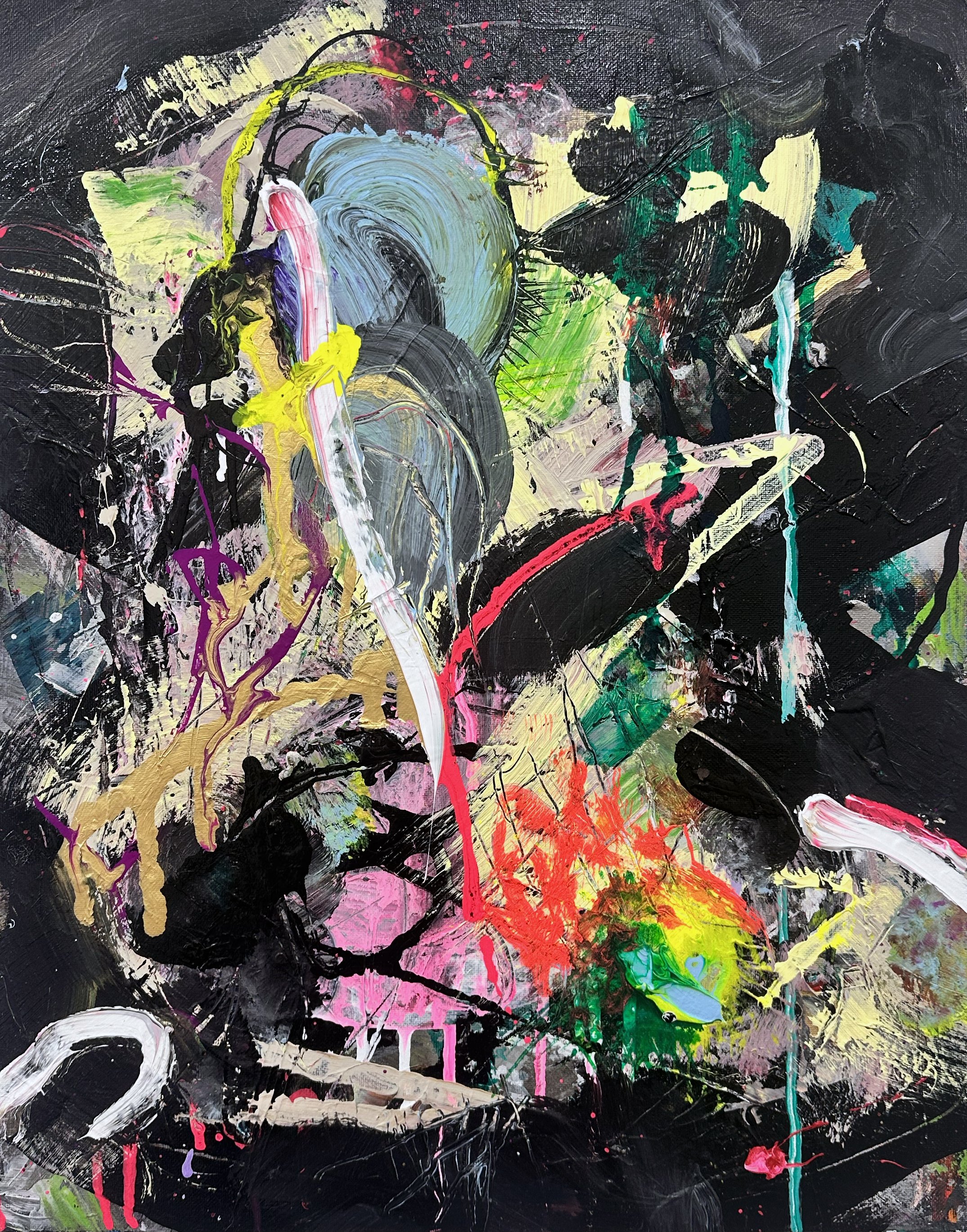 "Mirage", acrylic and mixed media on canvas, 16x20 inches, 2025