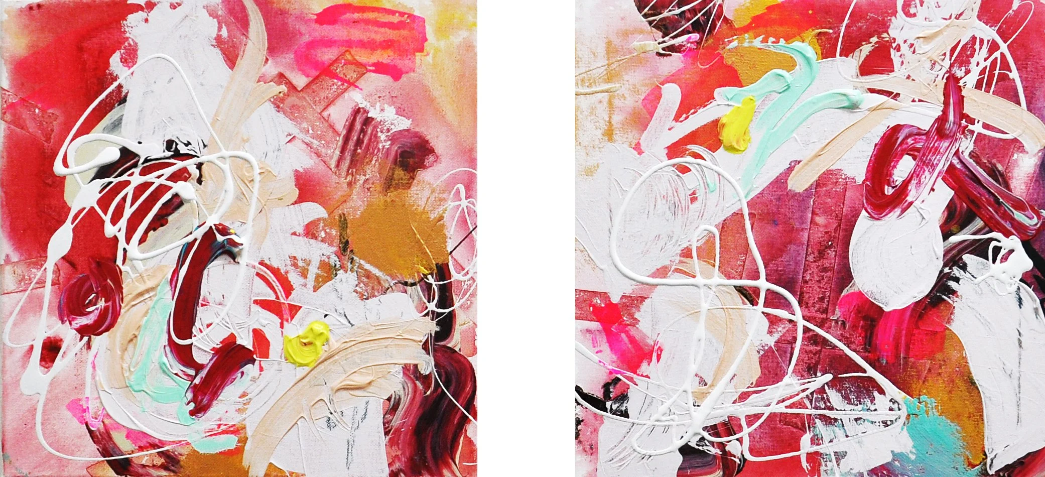 INTERNAL AFFAIRS  |  acrylic on canvas, diptych, 12x12 in each, 2018